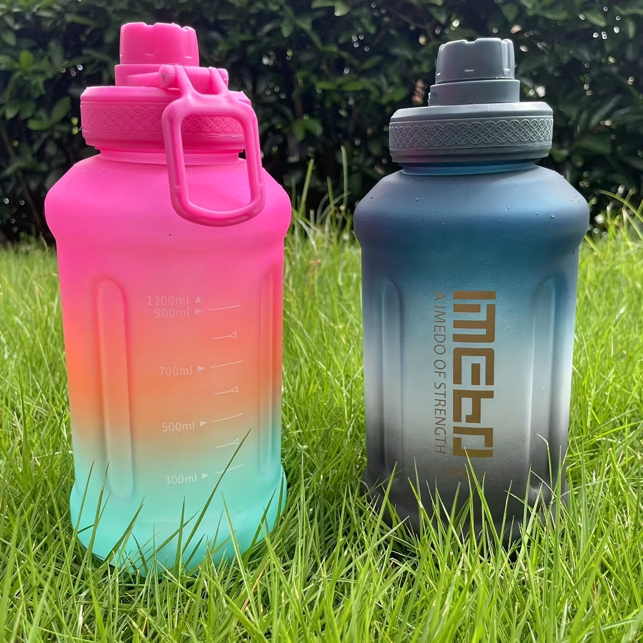 Large 40oz Gradient Water Bottle Portable Travel Cup