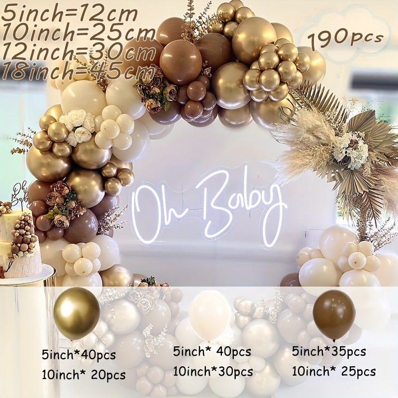 190 Piece Retro Balloon Chain Set for Parties and Weddings