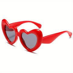 Y2K Inflated Heart Sunglasses Retro Funny UV400 Sun Shades