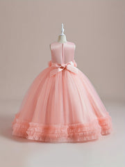 Girls Grace Tulle Stitching Formal Maxi Dress