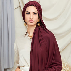 Solid Bandana Women Sweater Bandana Scarf Long Turban Head Wrap