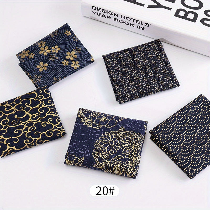 5pcs Bronzing Quilting Fabric Cotton Craft DIY Doll Clothes Fabric