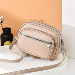Small PU Leather Crossbody Bag Square Shoulder Bag