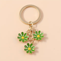 6pcs Daisy Flower Keychain Purse Bag Car Ornament Women Christmas Gift