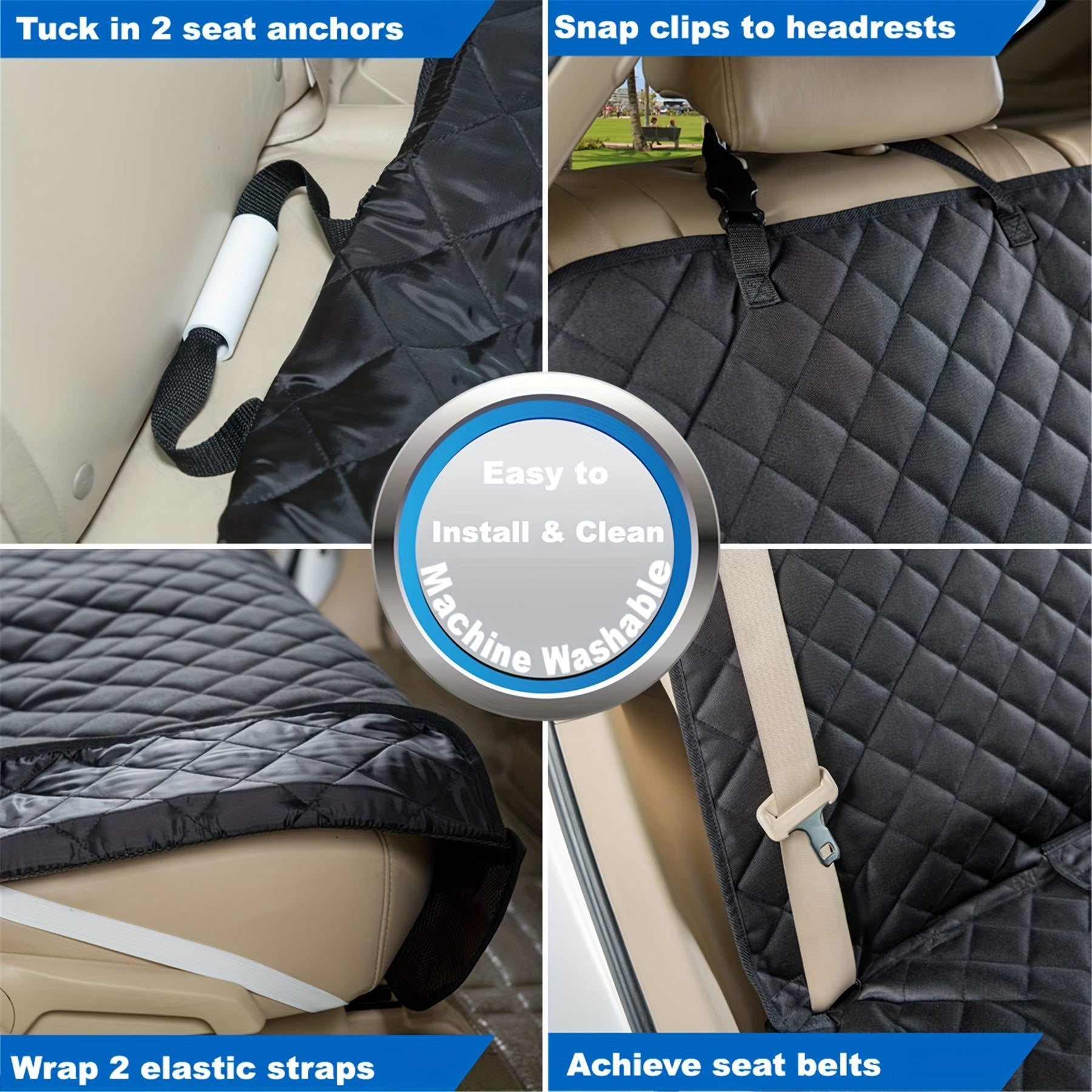 Waterproof Heavy Duty Pet Car Seat Cover for Dogs - Universal Size