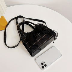 Plaid Crossbody Bag Canvas Top Handle Bag Purse Classic Shoulder Bag