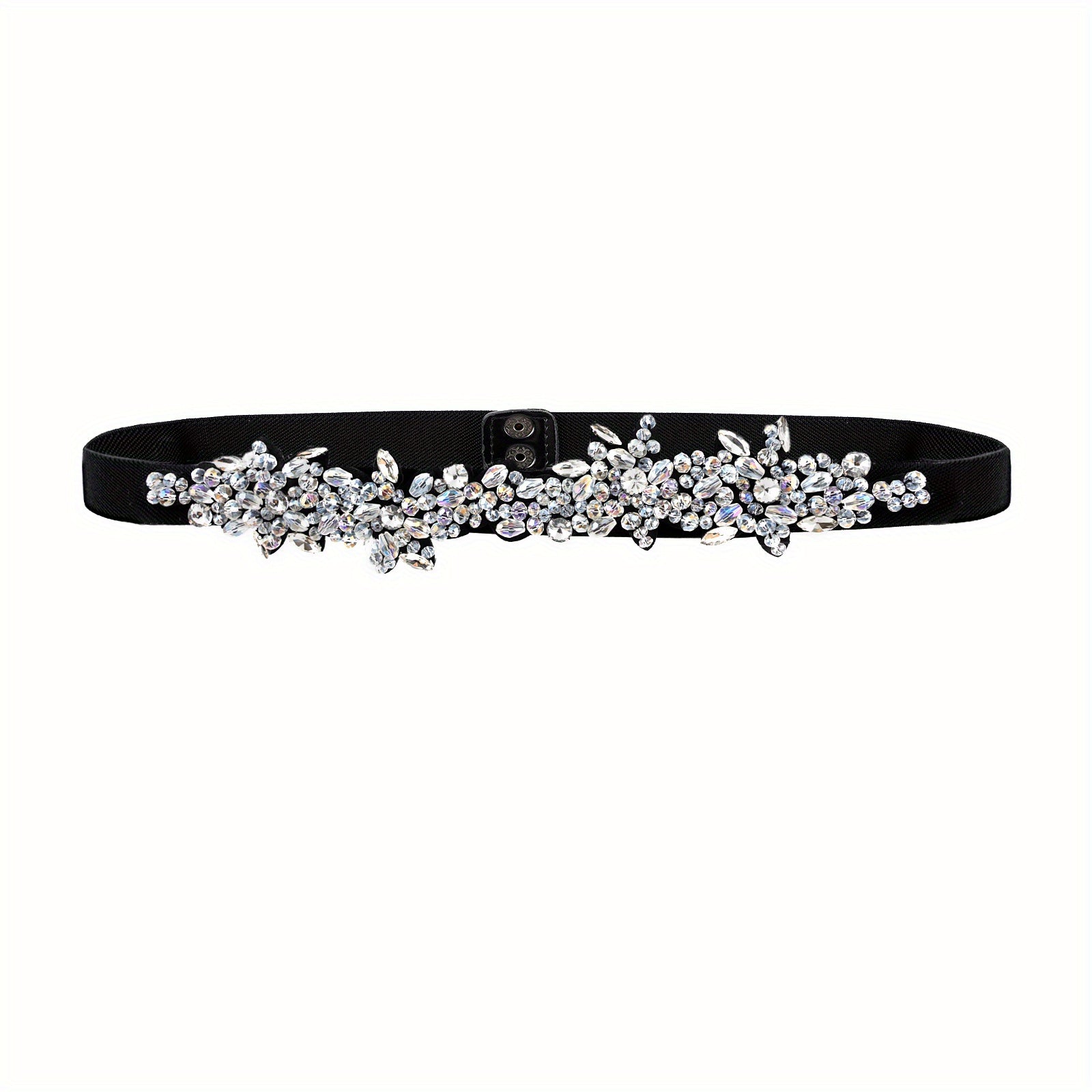 Vintage Crystal Girdle Rhinestone Elastic Belt Waistband for Women