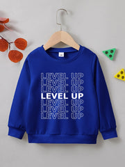 Creative LEVEL UP Letter Print Boys Sweatshirt