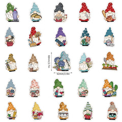 100pcs Funny Gnome Stickers for Laptop Water Bottle Skateboard Scrapbooking