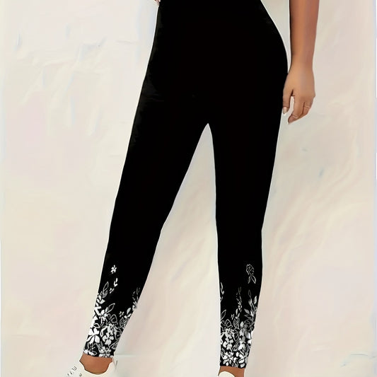 Floral Print Yoga Leggings Women's Activewear