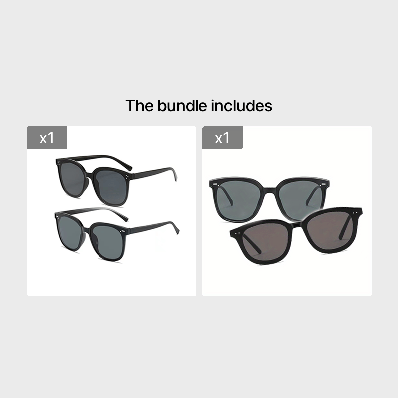 2pcs Men's UV Resistant Sunglasses With Box Packaging