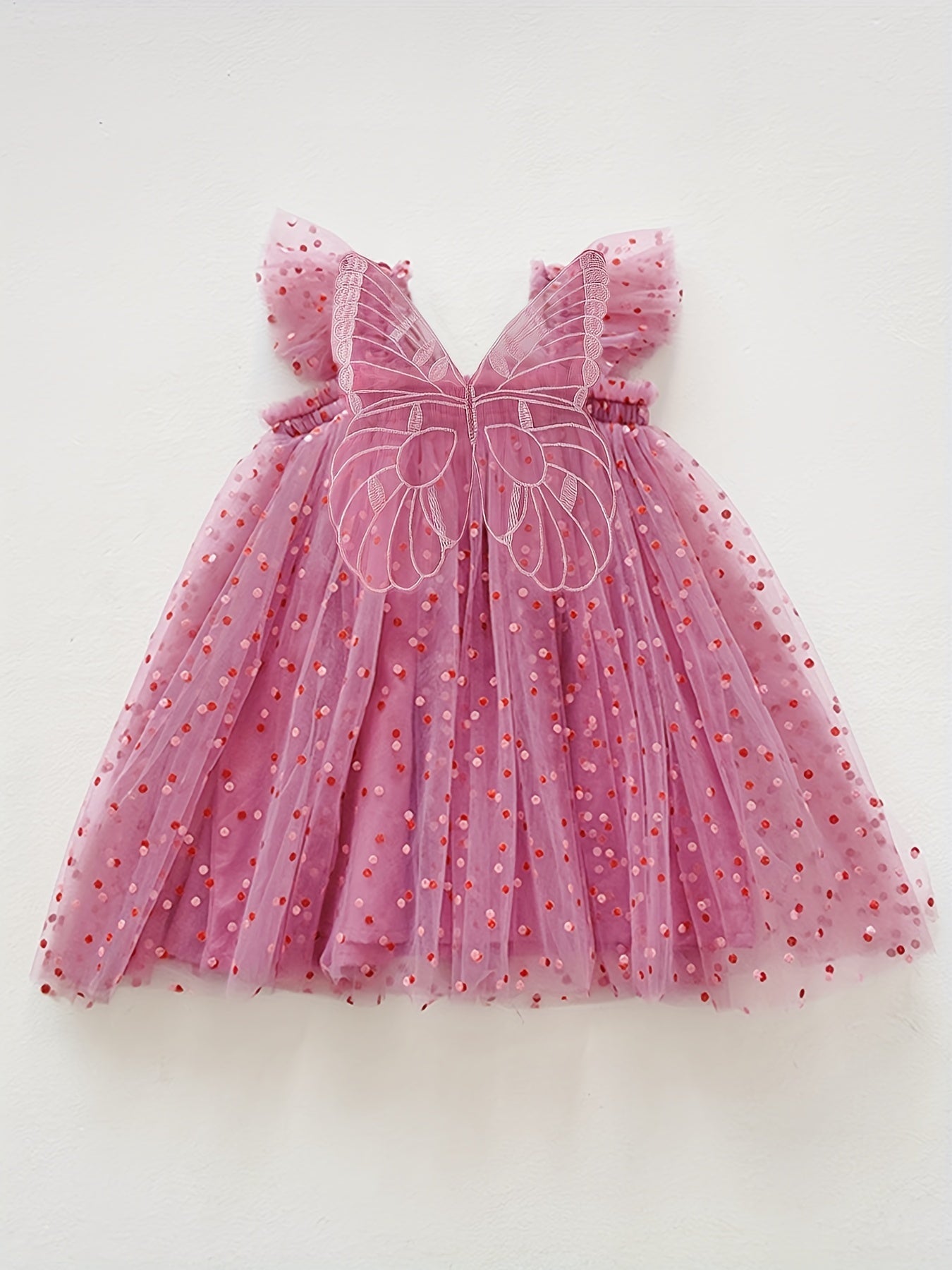 Toddler Girls Polka Dot Butterfly Princess Tutu Dress