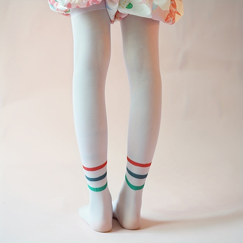 Girls Striped Pantyhose Thin Leggings for Autumn & Spring