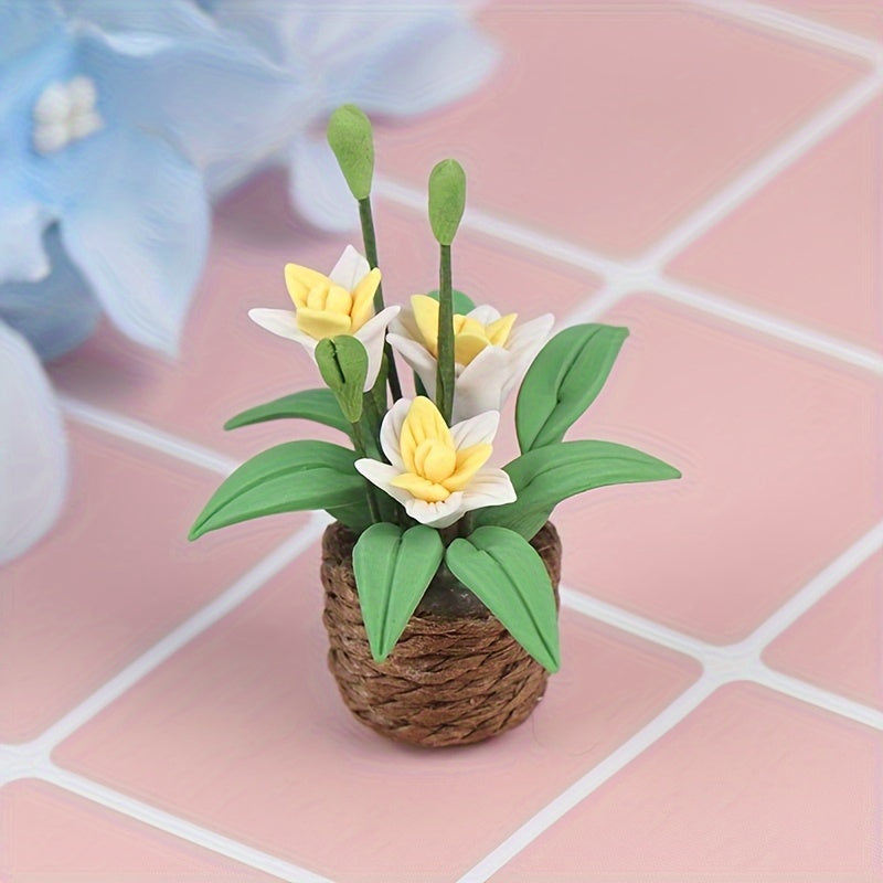 1:12 Dollhouse Clay Flower Pot Model Decoration Gift