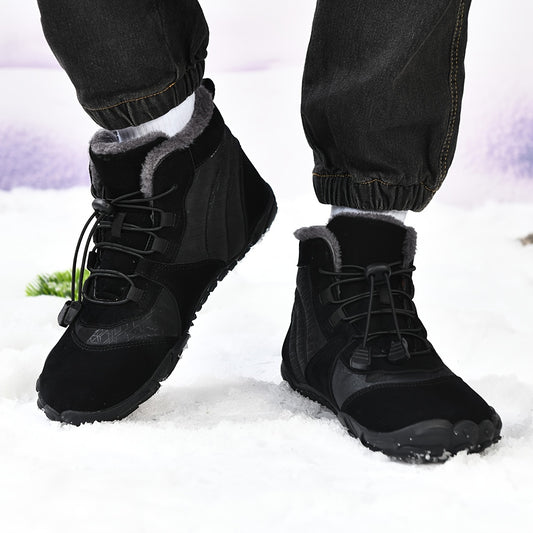 Men's Snow Boots Adjustable Buckle Warm Fleece Non slip Ankle Boots