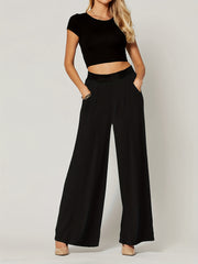  Wide Leg Trousers with Pockets
