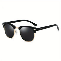 Vintage Half Frame Polarized Sunglasses UV400 Sunshade Men Women