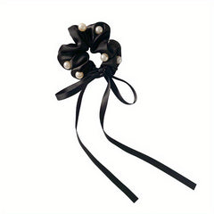 Faux Pearl Scrunchie Hair Tie Solid Hair Rope Head Jewelry
