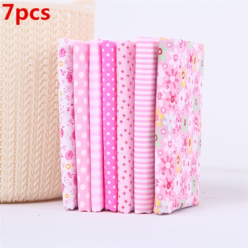 7pcs Cotton Craft Fabric Patchwork Bundle Squares DIY Sewing Scrapbooking