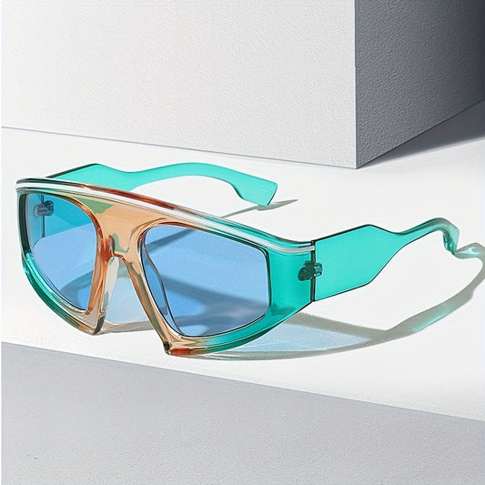 Men's Large Triangle Frame Sunglasses Anti UV400 Vintage Mixed Eyewear