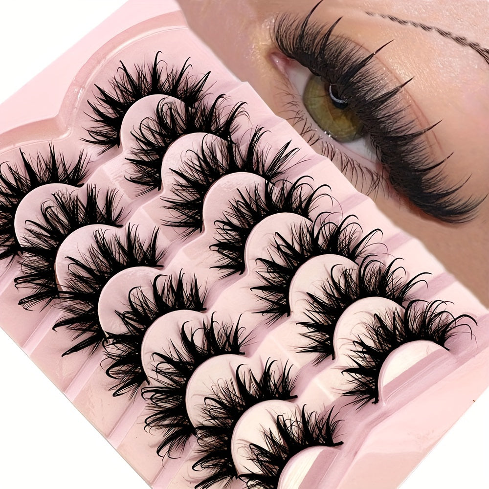 7 Pairs 3D Fluffy False Eyelashes Long Thick Natural Curling Extensions