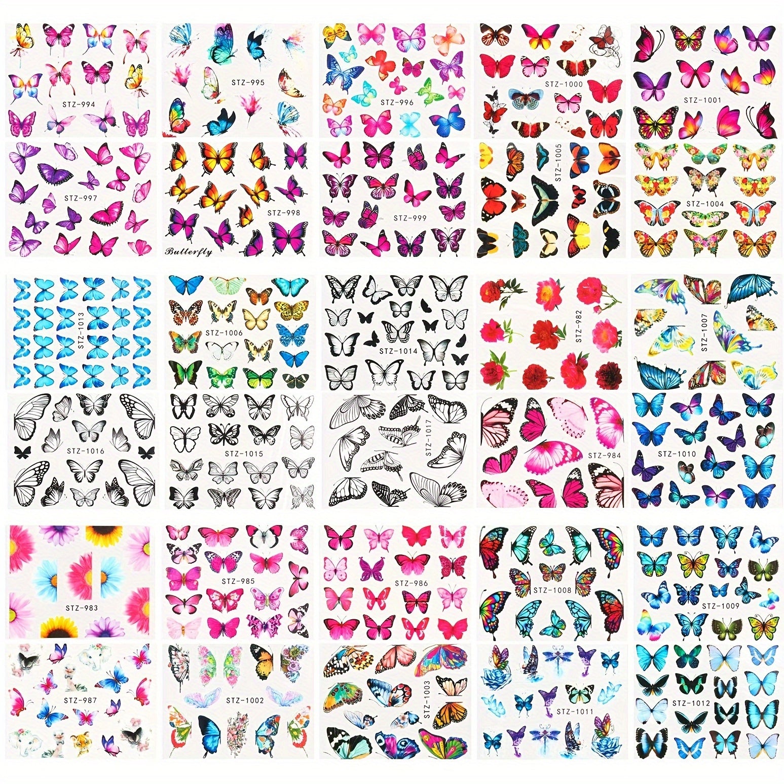 Butterfly Nail Art Stickers Self Adhesive Laser Butterflies Nail Art Decals
