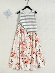  Two Piece Set Stripe Tank Top & Floral Print