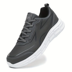 PLUS SIZE Men's Solid Running Shoes Comfy Non Slip Lace Up Sneakers