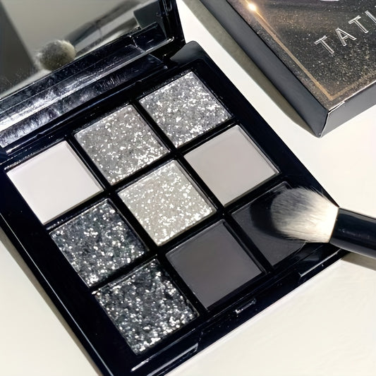 Mini 9 Palette Gray Shimmer Matte Smoky Gothic Style Eyeshadow