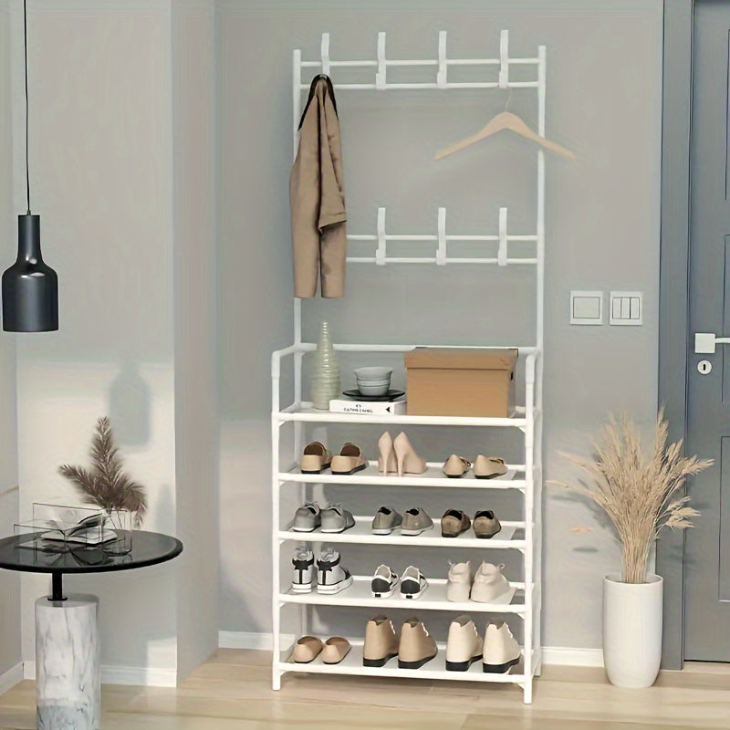 Carbon Steel Shoe Cap Holder Layer Clothes Storage Rack With Shoe Storage
