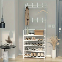 Carbon Steel Shoe Cap Holder Layer Clothes Storage Rack With Shoe Storage