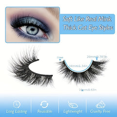 7 Pairs Fluffy Cat Eye Lashes 7D Volume Faux Mink Lashes Natural Look