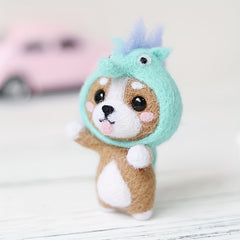 Corgi Felt Kit DIY Embroidery Wool Craft Stitch Needlework Needle Toy Gift