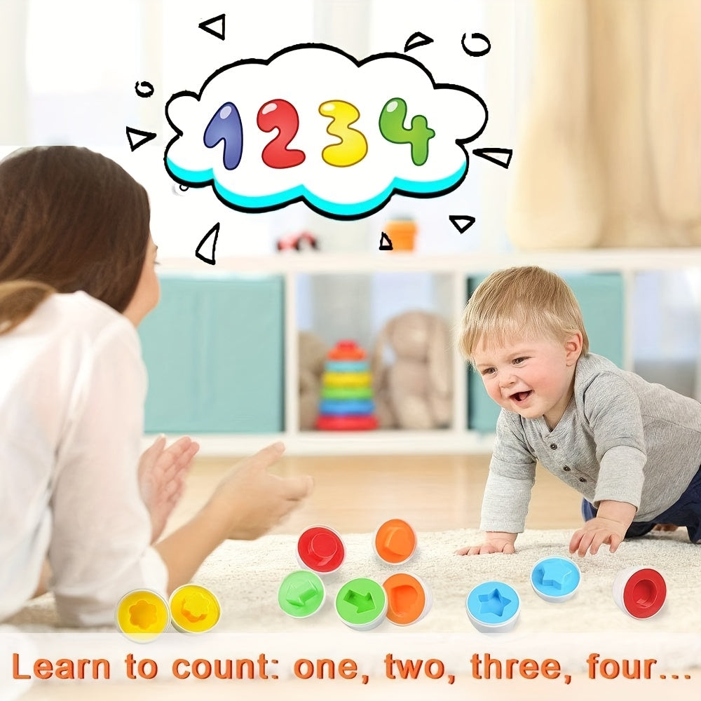 Educational Egg Matching Game and Shape Sorting Puzzle for Toddlers