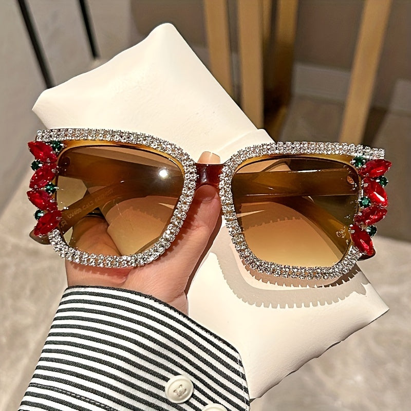 Glitter Rhinestone Cat Eye Sunglasses UV400 Sun Shades