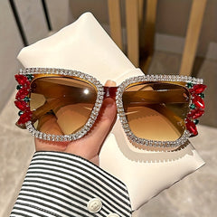 Glitter Rhinestone Cat Eye Sunglasses UV400 Sun Shades