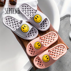 Men's Smile Face Slip On Open Toe Slides