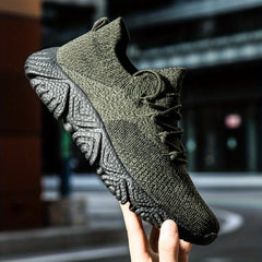 Men's Breathable Woven Knit Cushioned Shoes Lightweight Outdoor Sneakers