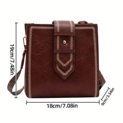 Vintage Crossbody Tote Bag Retro Square Shoulder Bag Classic Handbag