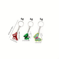 22pcs PVC Butterfly Keychain Key Ring Pendant Bag Accessory For Girls Women