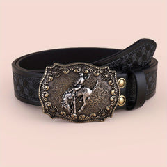 Embossed Leather Belt Vintage Casual Business Belt Men