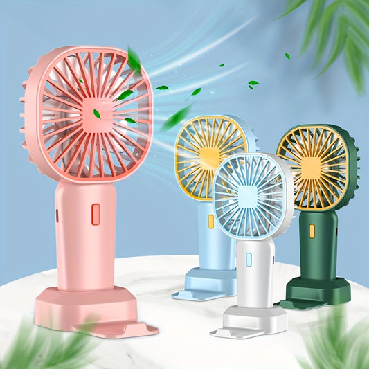 Portable Handheld Fan Rechargeable Cooling Mini USB Fan With Phone Holder