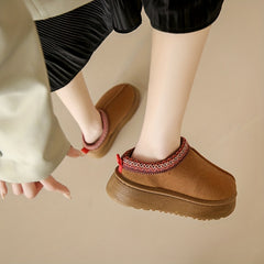 Women's Platform Short Boots Plush Lined Ankle Boots Comfortable Winter Boots
