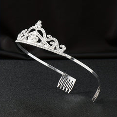Silvery Rhinestone Headband Comb Hair Jewelry Tiara