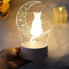 3D Moon Cat USB Table Light - Christmas Holiday Birthday Decor