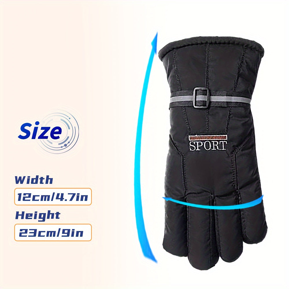 Winter Thermal Touchscreen Full Finger Ski Gloves for Cycling Running Driving