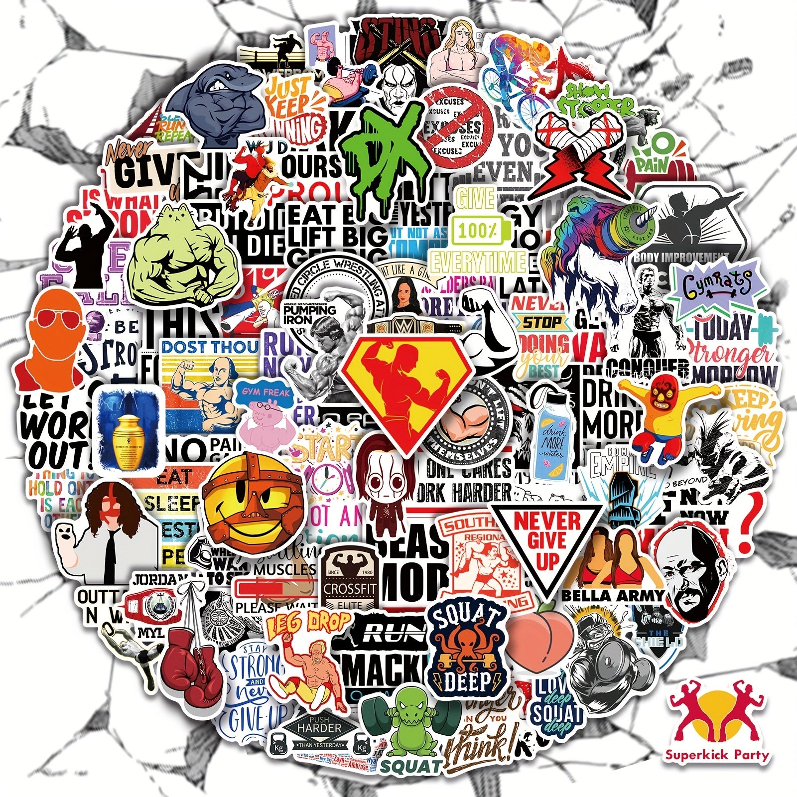 150pcs Gym Stickers For Water Bottle Wrestling Sticker For Adults Men