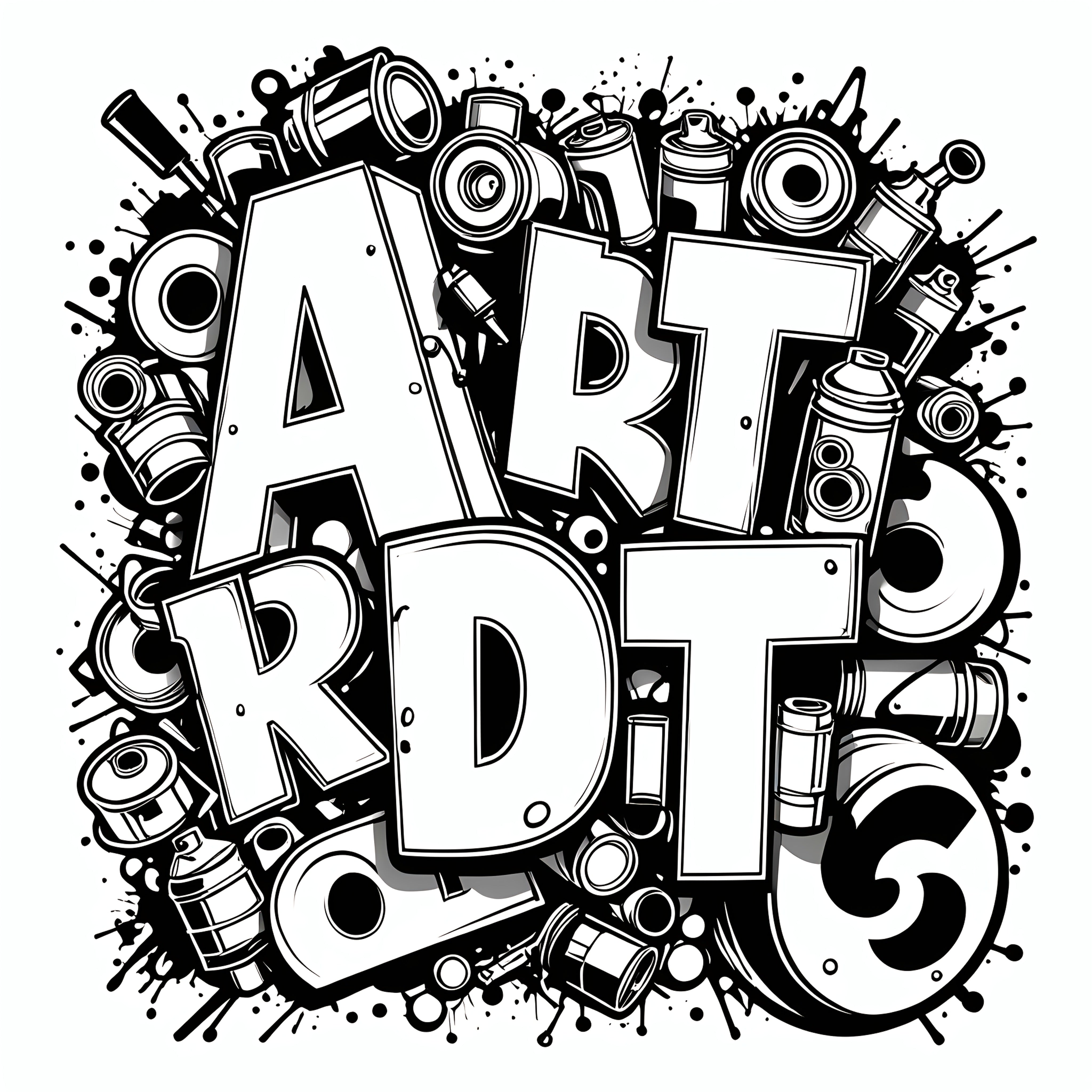 Street Graffiti Coloring Book for Adults - Urban Art Theme