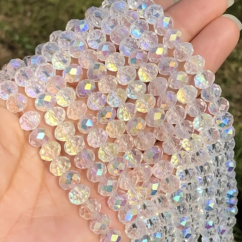 120pcs Clear Faceted Crystal Glass Beads for DIY Jewelry Making
