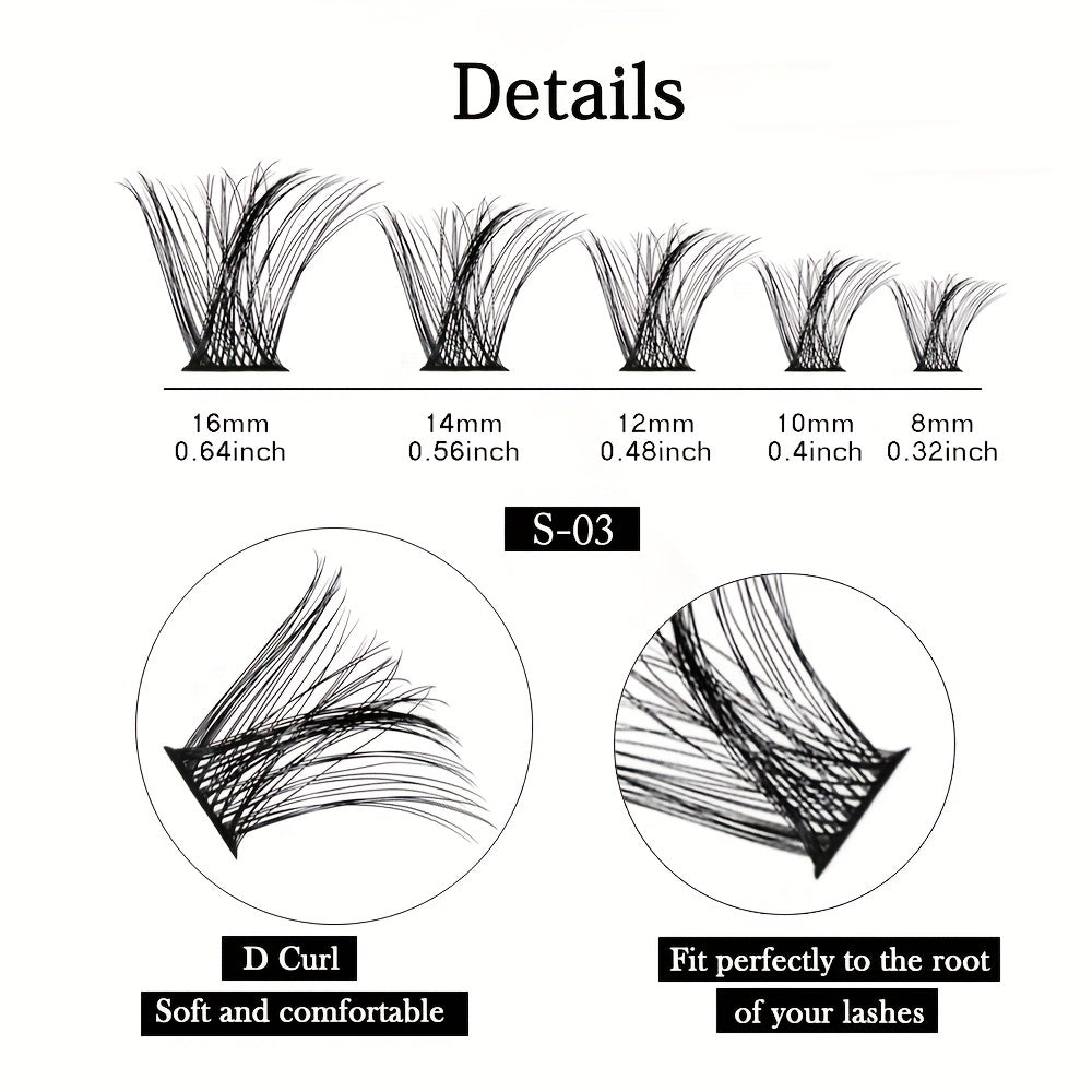 100pcs Mix D Curl Cluster Lashes Individual Lashes Lash Extensions Clusters Lash